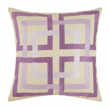 PUESTA EN ESCENA 20 x 20 in. Shanghai Links Lavender Embroidered Down Filled Pillow PU3691860